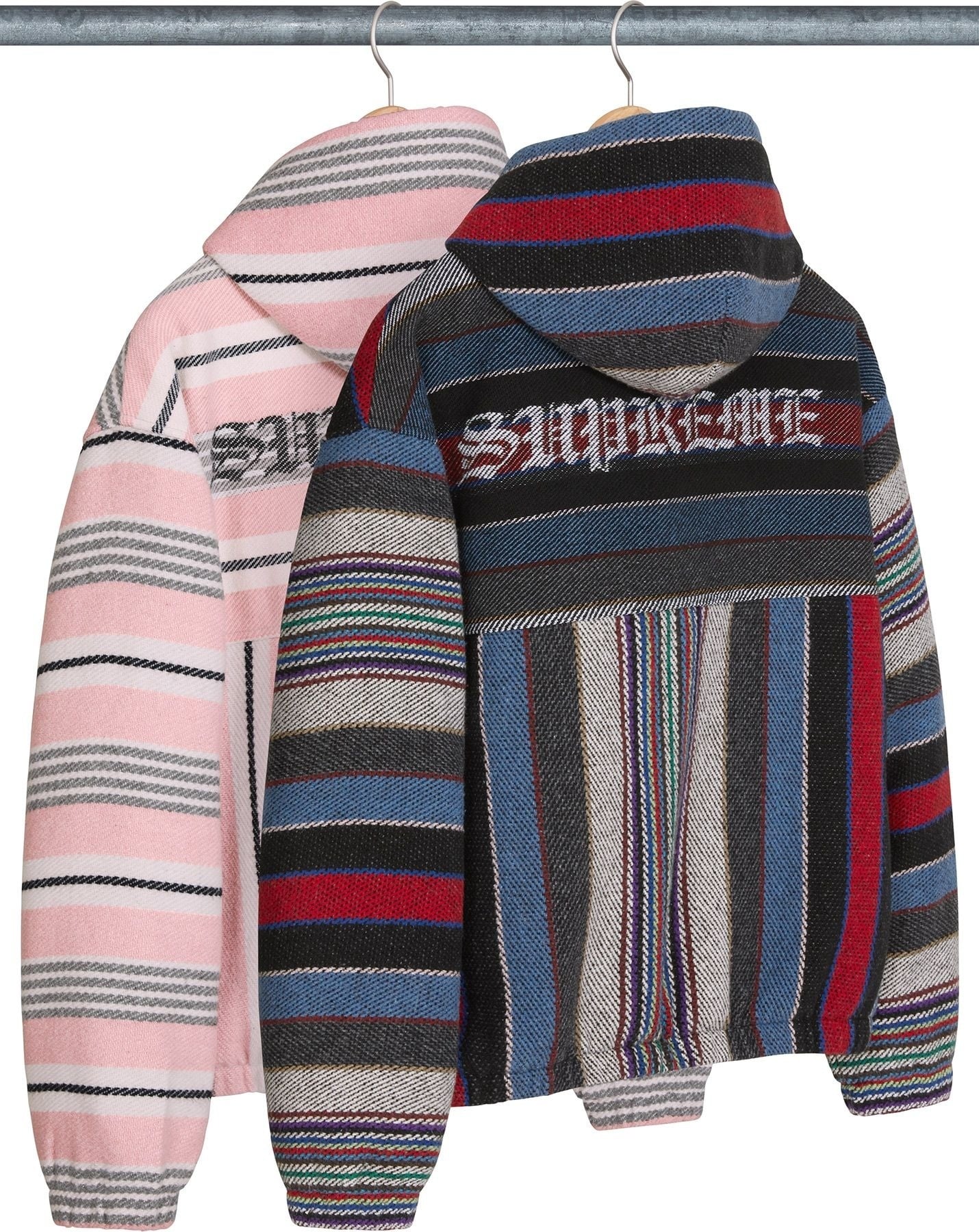 Woven Stripe Hooded Jacket